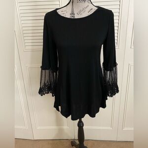 Origami by Vivien black blouse lace bell sleeves witchy boho goth romantic